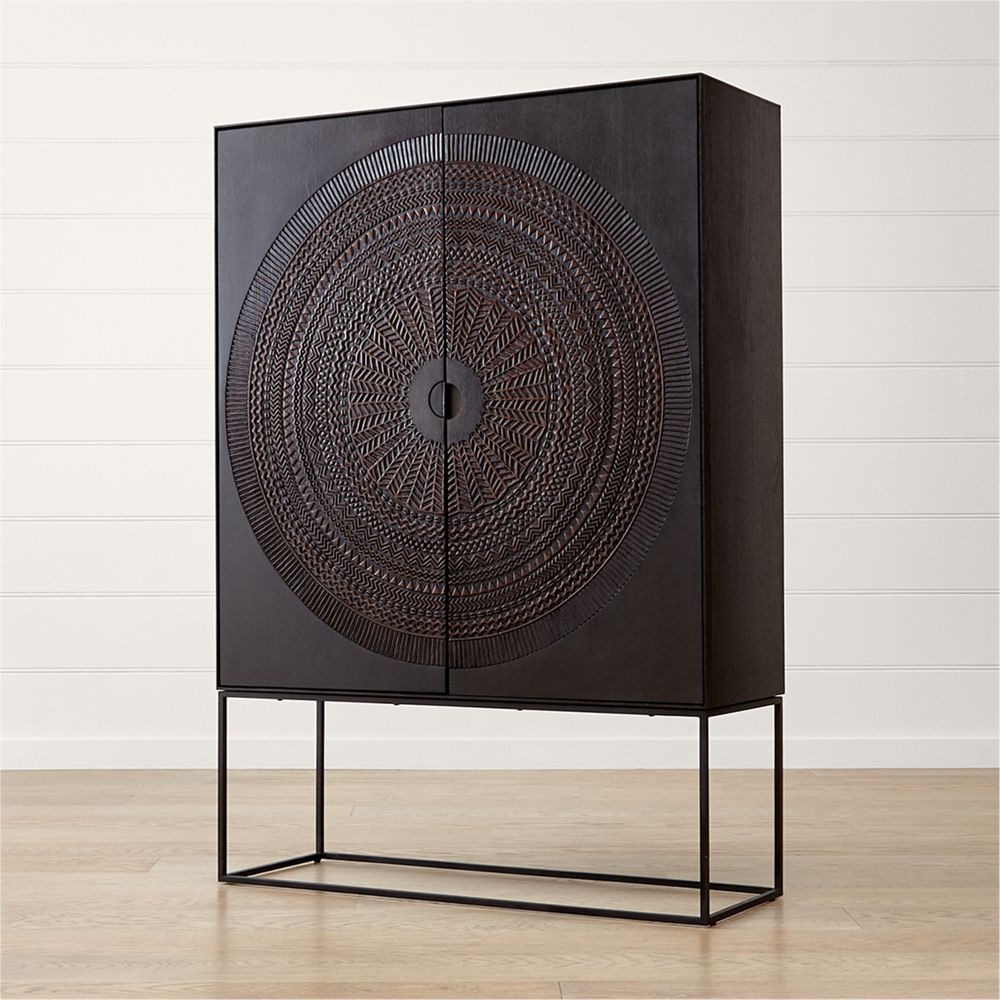 Ancestors Hand Carved Teak Storage Crate and Barrel Havenly