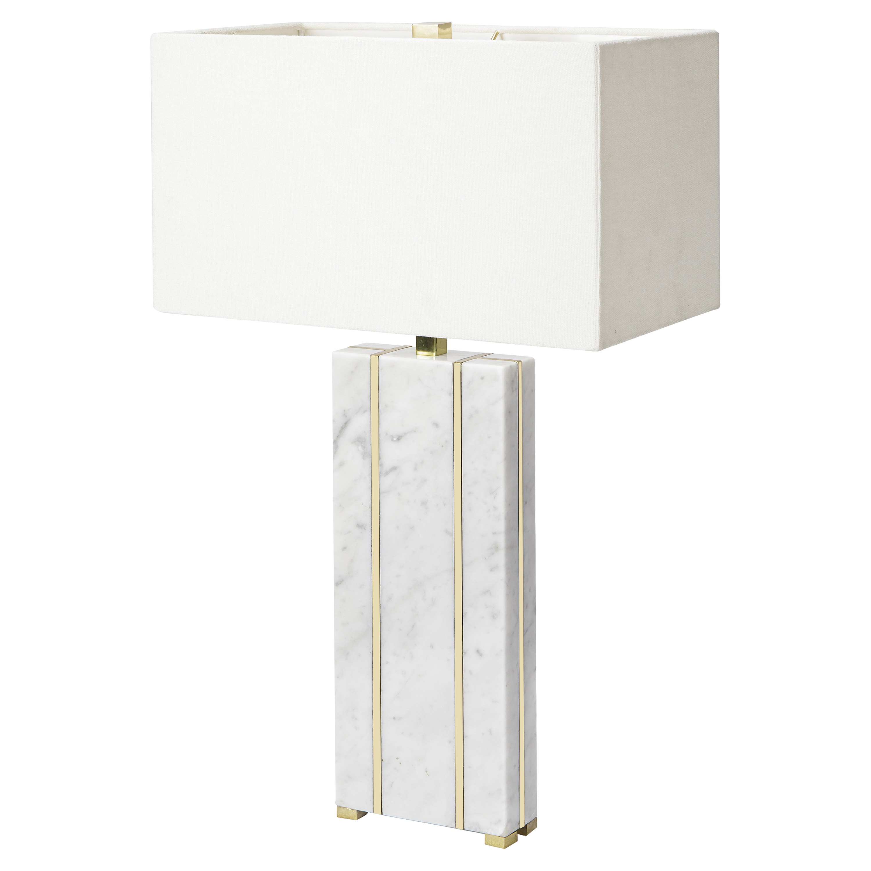 Resource Decor Adalyn Modern Classic White Shade Marble Base Table Lamp