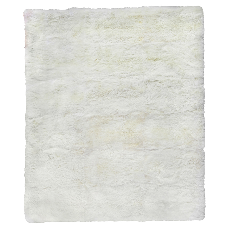 Exquisite Rugs Sheepskin Modern Classic Pearl White Fur Rug 5' x 8
