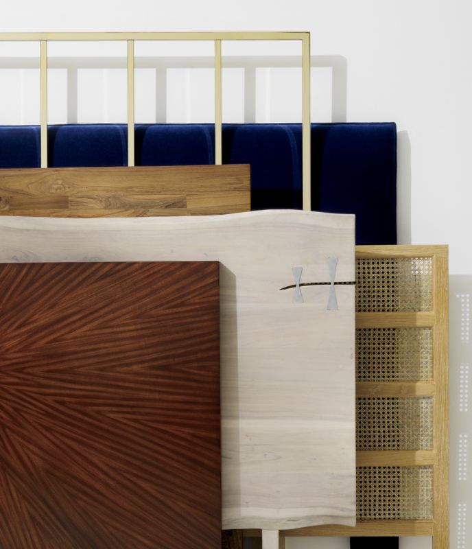 Ray Marquetry Headboard Queen Wood Frame CB2 Havenly