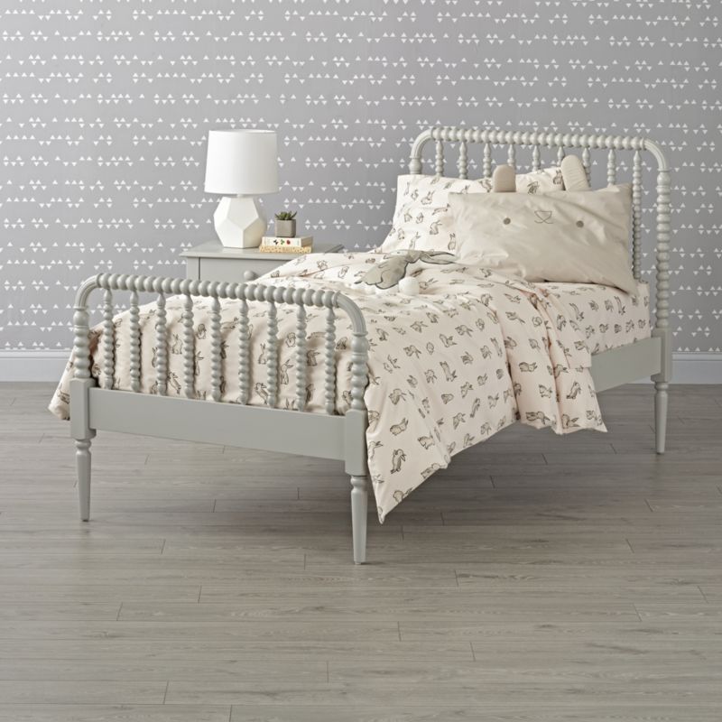Jenny Lind Grey Queen Bed Crate and Barrel Havenly