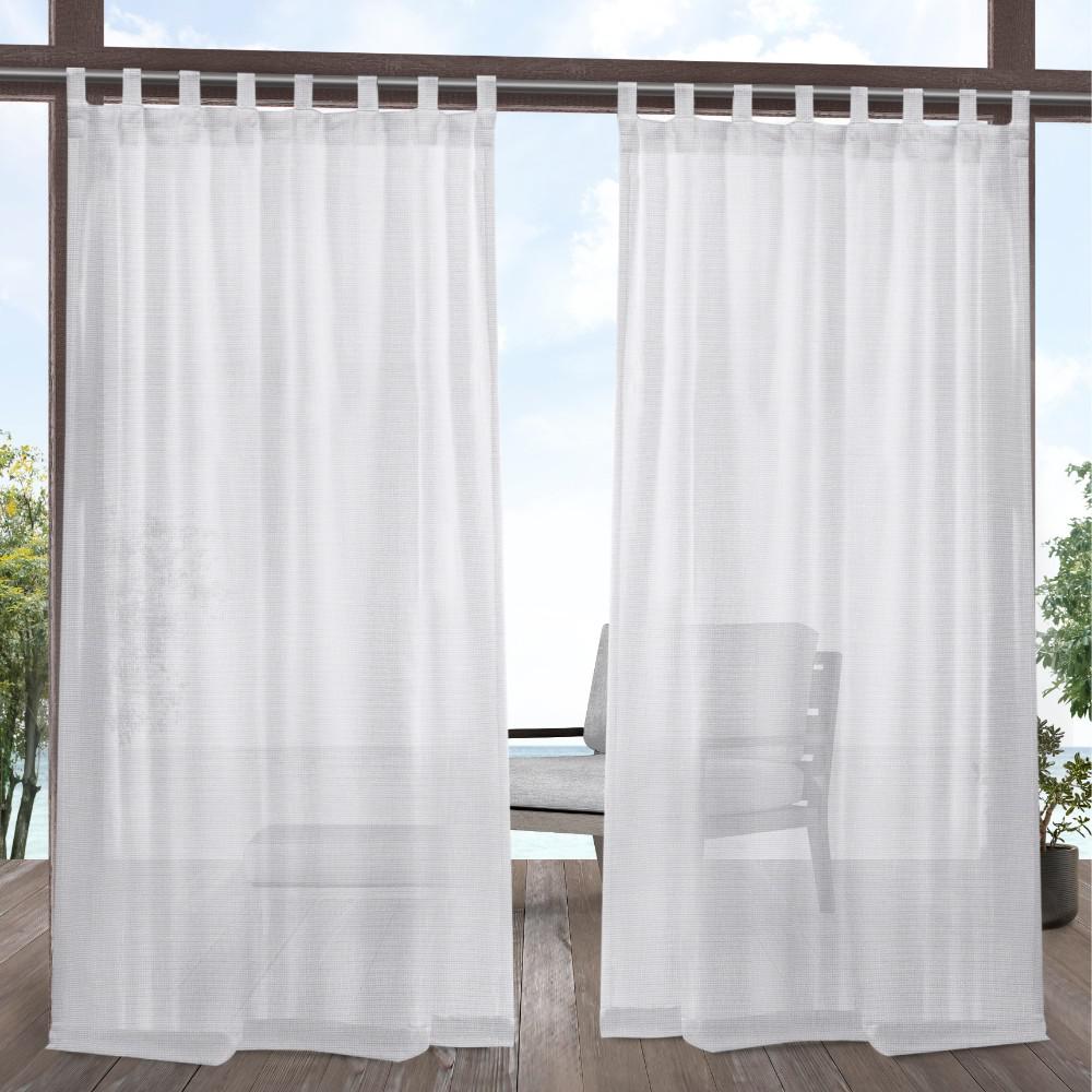Exclusive Home Curtains Miami White Sheer Indoor/Outdoor Velcro Tab Top
