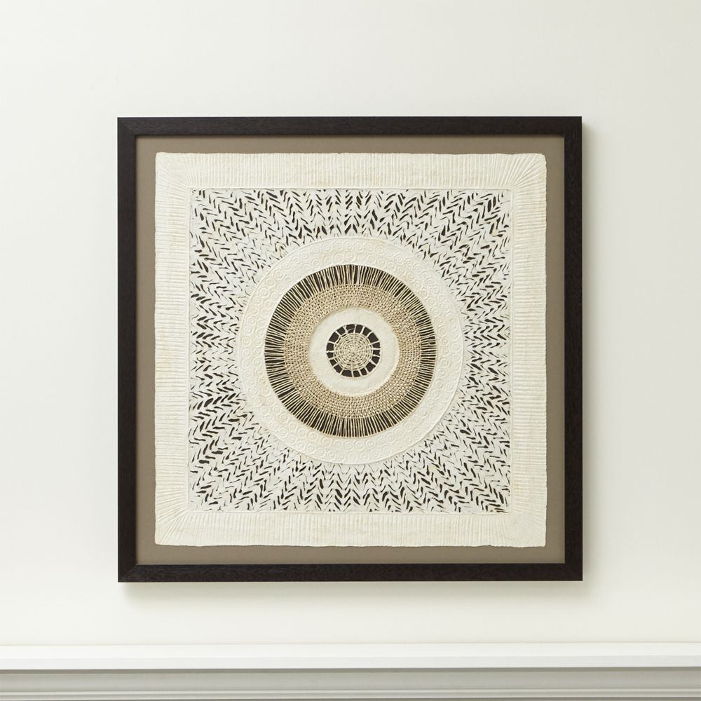 Circulo De Papel Framed Hand Crafted Paper Wall Art 43x43 By Julio