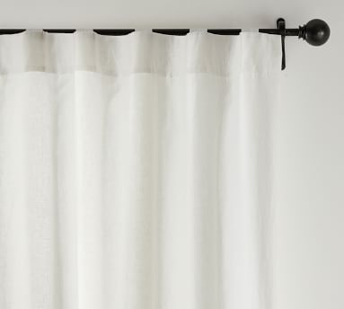 Classic Belgian Linen Blackout Curtain, White Blackout Curtains 100 X 108