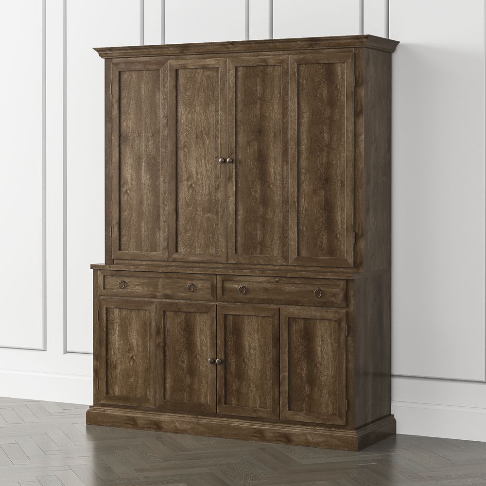 Cameo Nero Noce 2Piece Entertainment Center with Wood Doors Crate