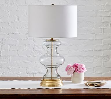 Jasmine Curvy Glass Table Lamp Amp Large Straight Sided Gallery Shade White Pottery Barn Havenly Jasmine Curvy Glass Table Lamp Amp, Pottery Barn Jasmine Floor Lamp