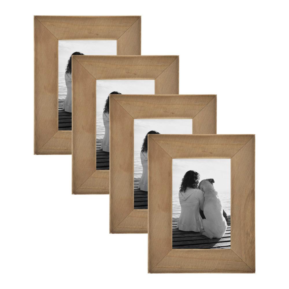 Museum 4 in. x 6 in. Rustic Brown Picture Frame (Set of 4) - Home Depot ...