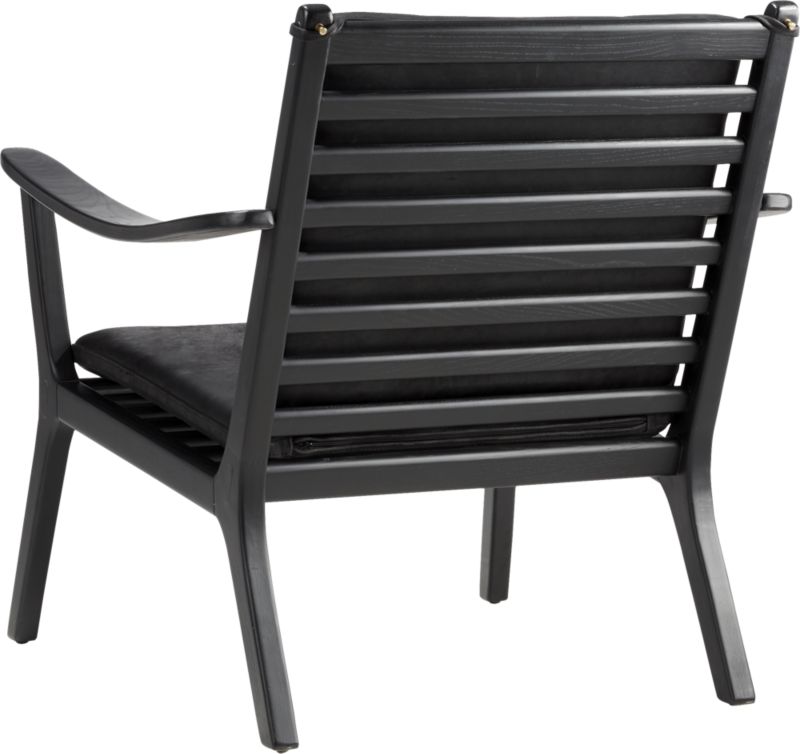Parlay Black Leather Lounge Chair - CB2