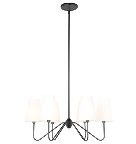 berkshire 6 arm chandelier with linen shades