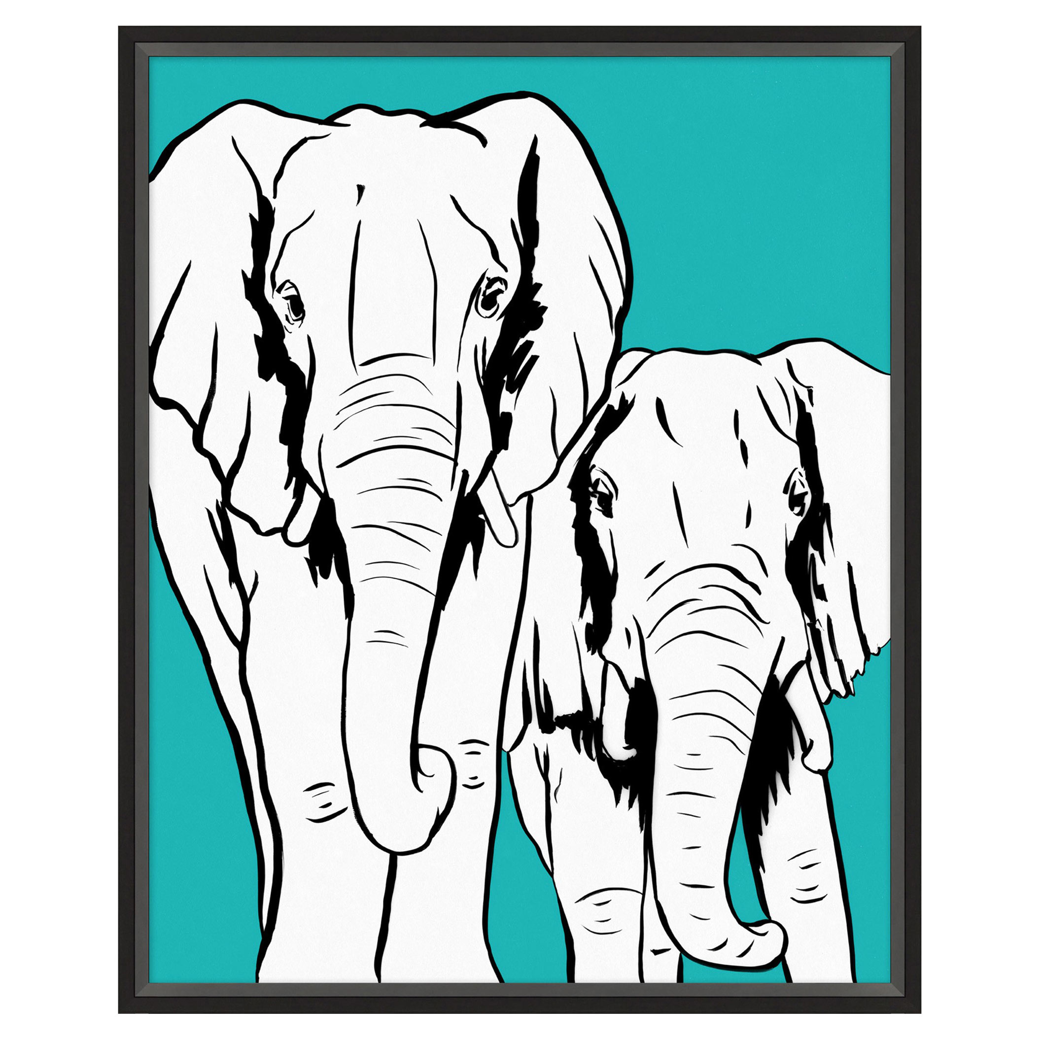 Nakia Modern Classic Elephant Safari Kids Framed Art Kathy Kuo Home