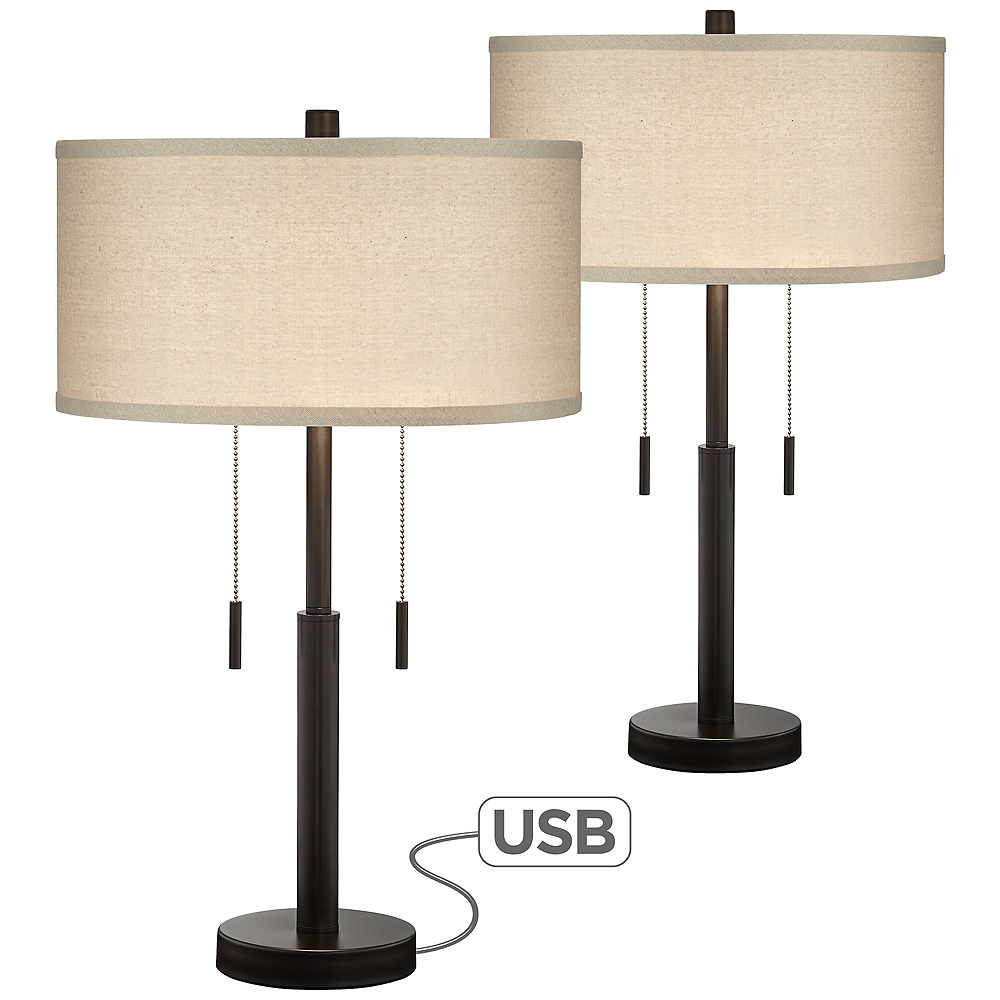 bernie industrial bronze table lamp