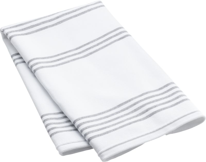 Raya Black and White Striped Bath Towel CB2 Havenly