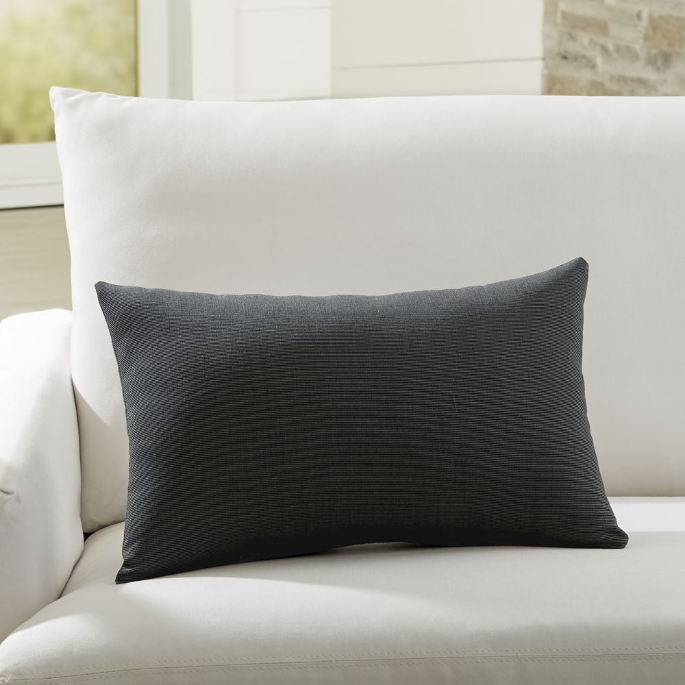 Sunbrella ® Canvas Coal Outdoor Lumbar Pillow Crate and Barrel Havenly