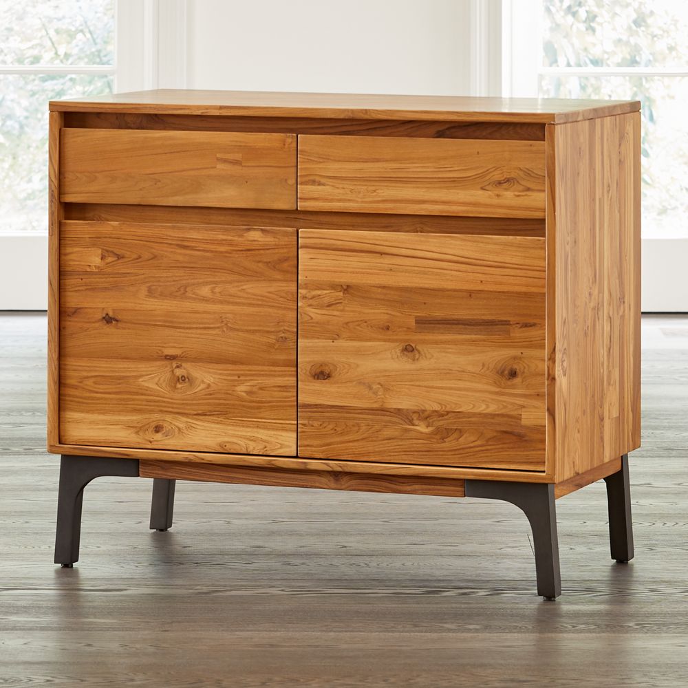 Lakin Small Teak Sideboard - Crate and Barrel | Havenly