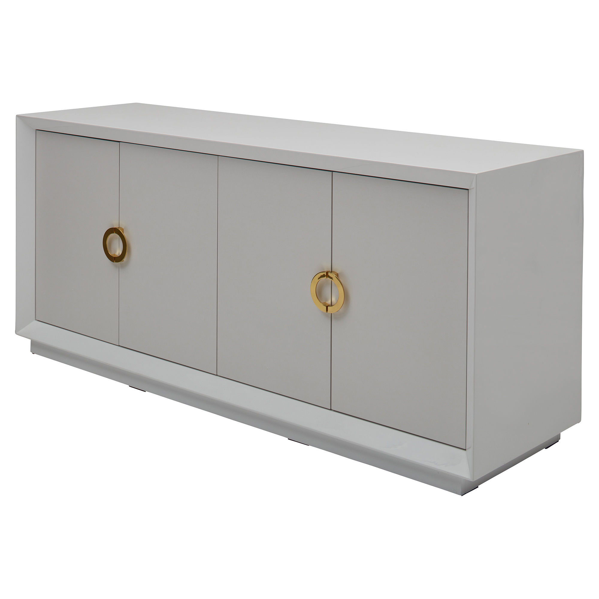 Sophia Modern Classic High Gloss White Gold Handles Sideboard Kathy