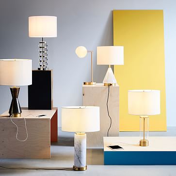 metalized glass table lamp west elm