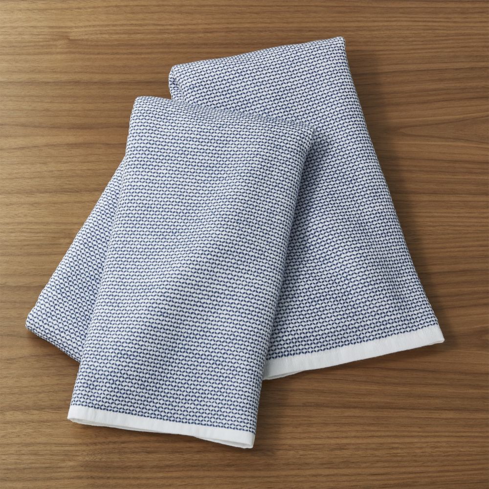 Textured Terry Indigo Organic Cotton Dish Towels, Set of 2 + Reviews