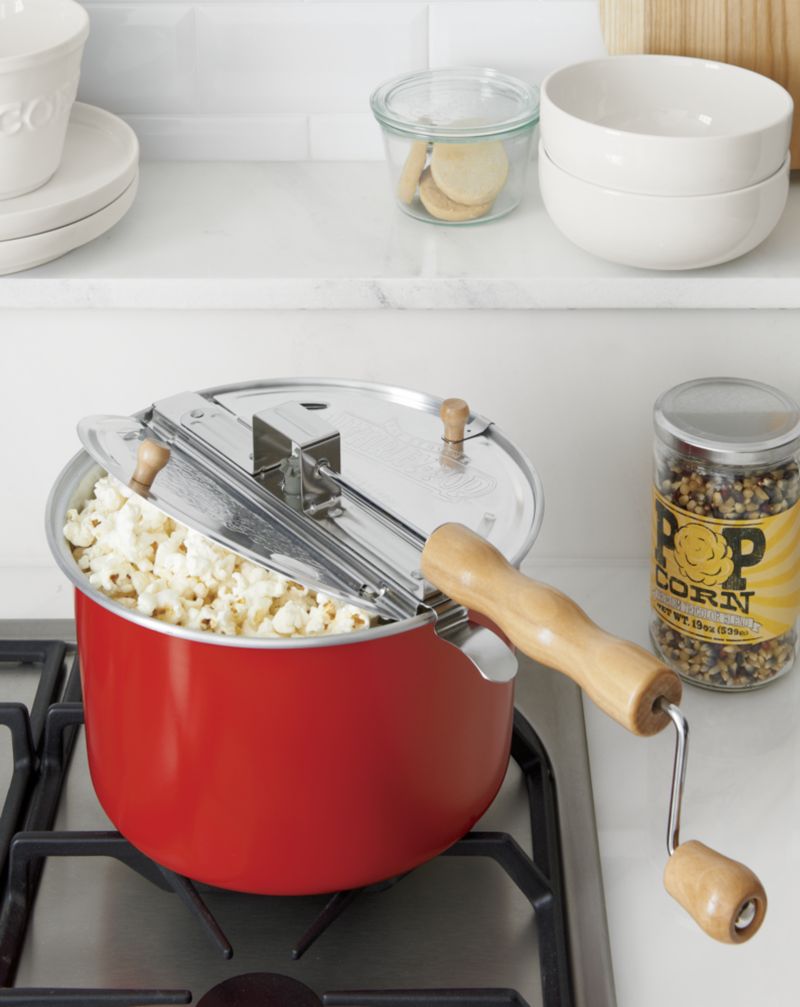 Stovetop Popcorn Popper Red | Crate & Barrel