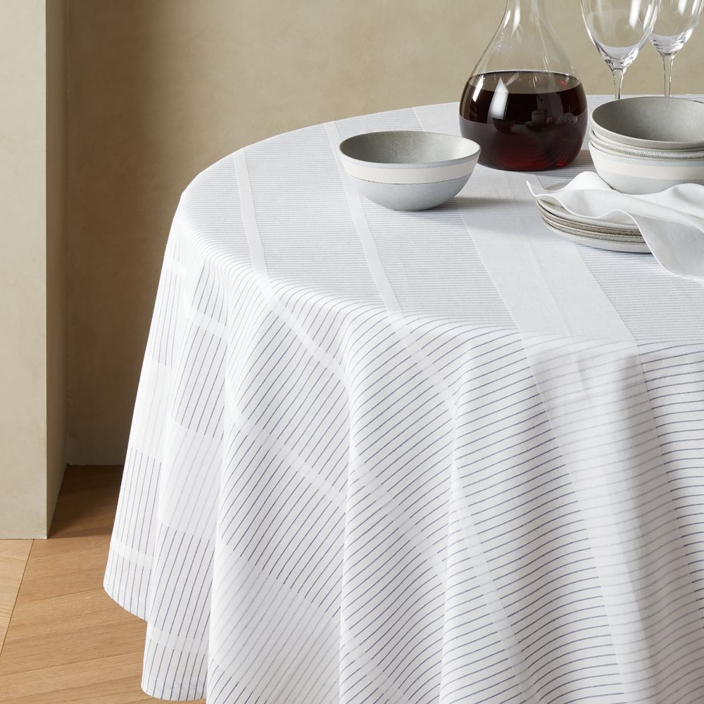Modern Stripe Round Tablecloth Crate and Barrel Havenly
