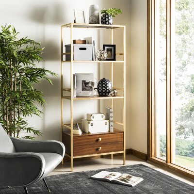 Carytown 72 H x 40 W Iron Etagere Bookcase Wayfair Havenly