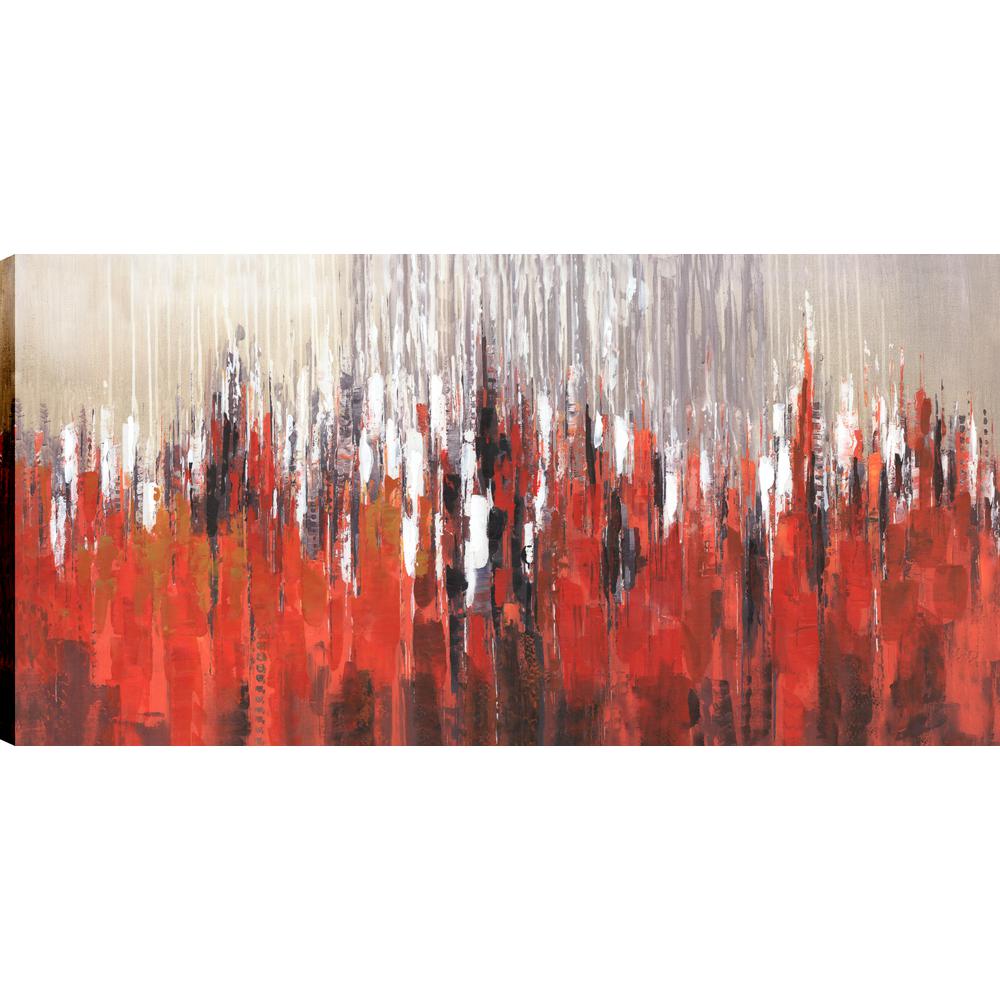Red Abstract I, Abstract Art, Unframed Canvas Print Wall Art 24X48