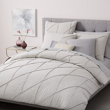 west elm pleated grid duvet cover