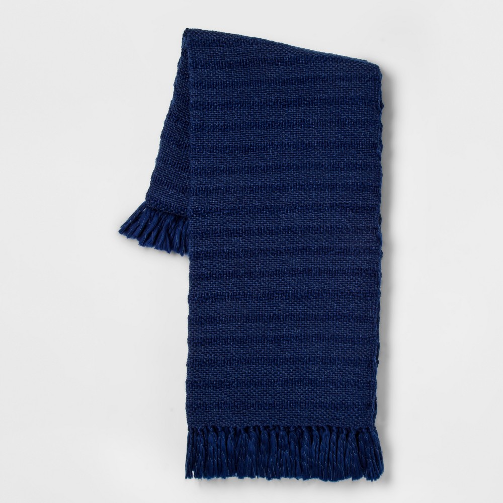 Chunky Woven Throw Blanket Blue Threshold Target