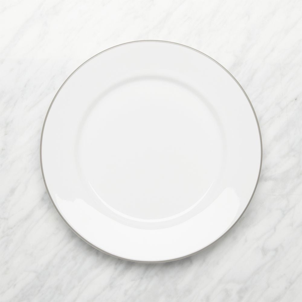 Aspen Rimmed Grey Band Dinner Plate Crate and Barrel Havenly