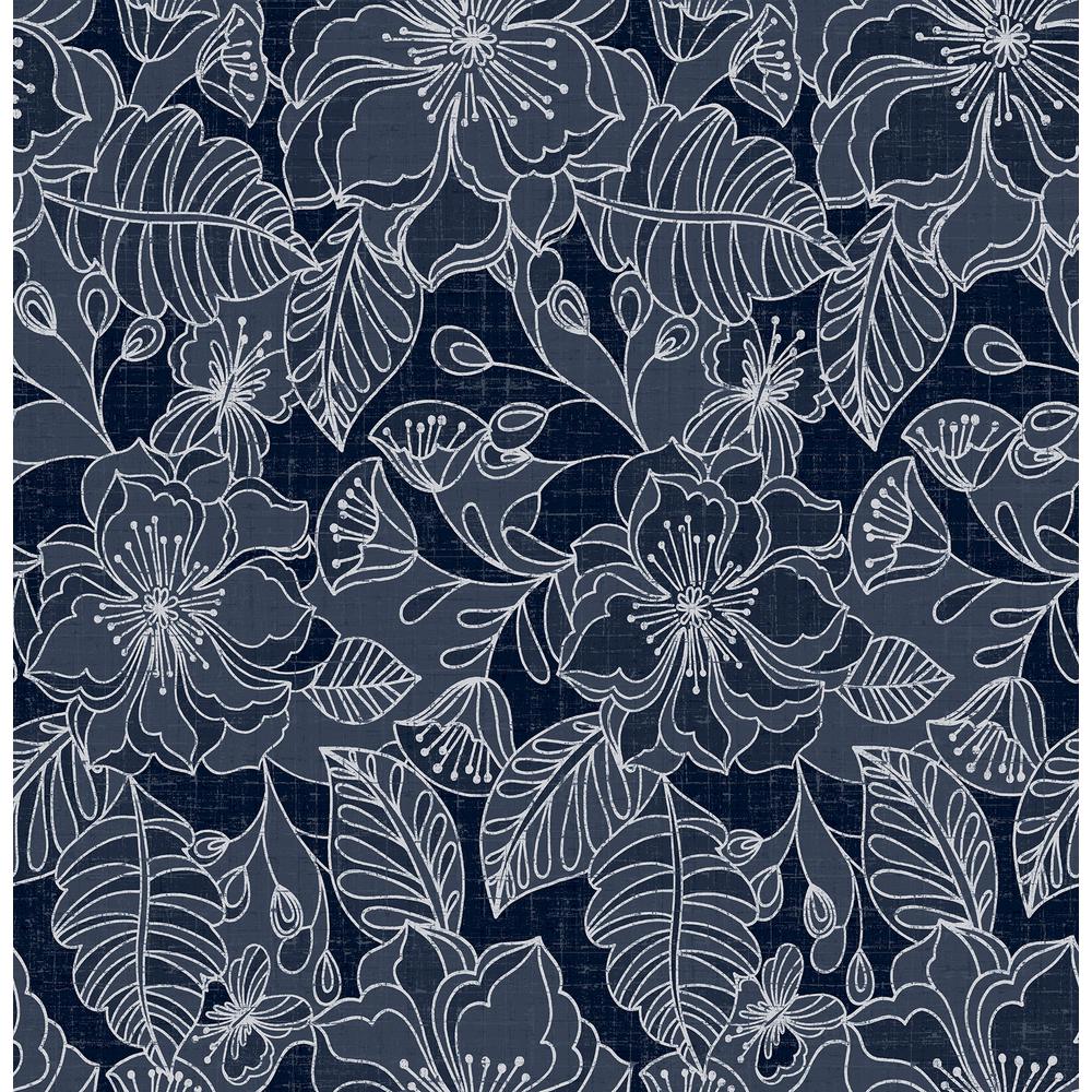 navy floral