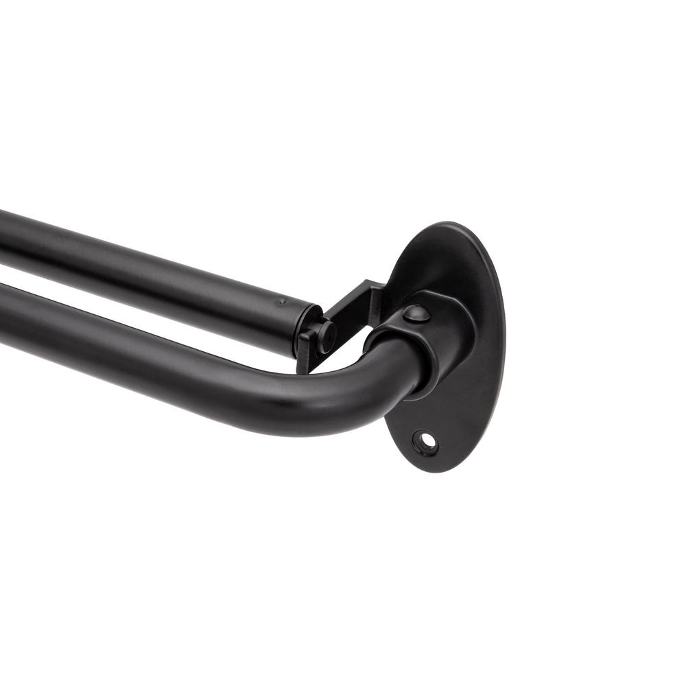 Eclipse 28 48 In Adjustable 5 8 Wrap Around Room Darkening Double Curtain Rod Black Home Depot Havenly Eclipse 28 48 In Adjustable 5 8, Black Curtain Rods Wrap Around