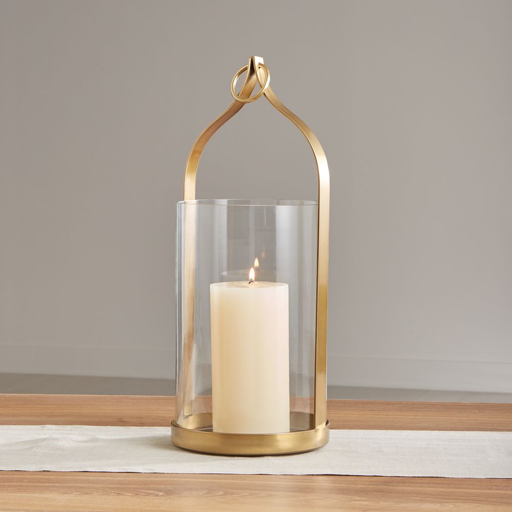 Priya Brass Lantern 20" Crate and Barrel Havenly