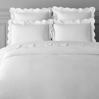 AERIN Scalloped Organic Bedding Full Queen White Williams