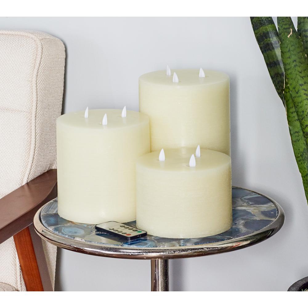 Uma Enterprises White LED Flicker Candles (Set of 3) Home Depot Havenly