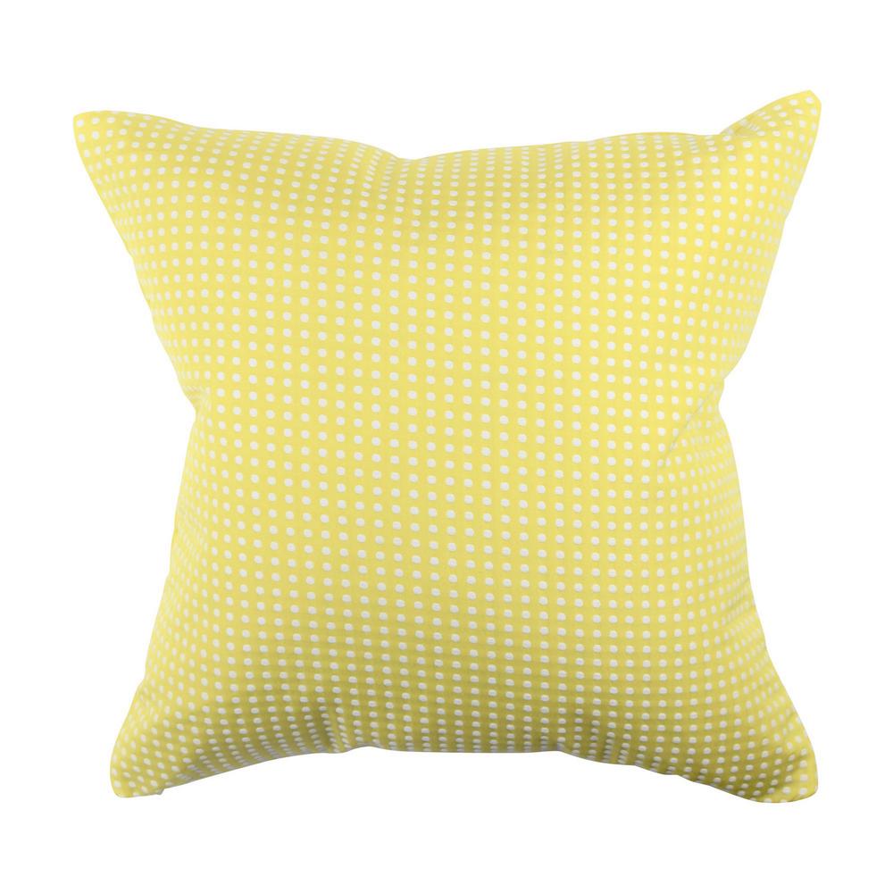 Pastel Yellow Polka Dot Jacquard Throw Pillow, Yellows/Golds - Home ...