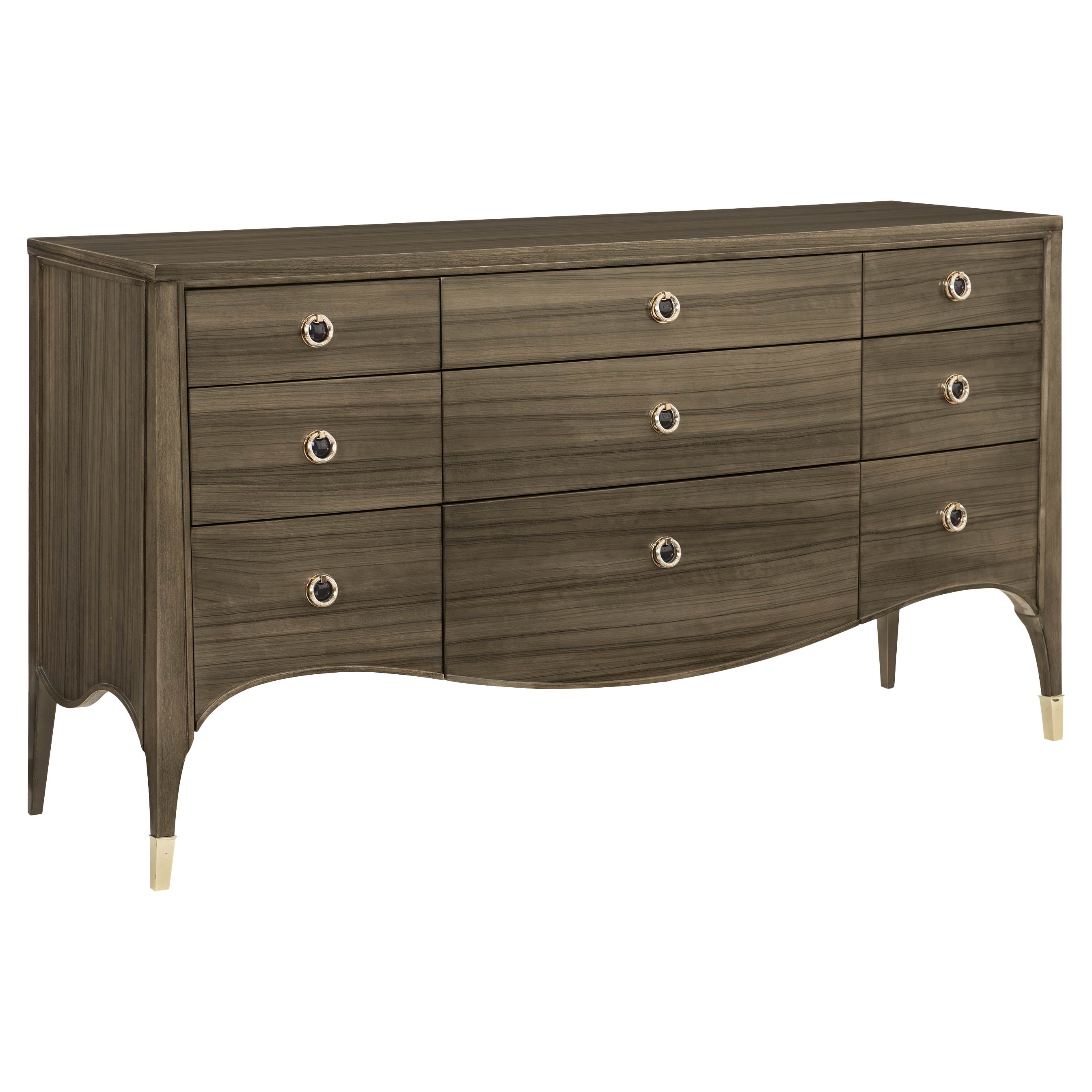 Ellie Modern Classic Brown 9 Drawer Wood Dresser Kathy Kuo Home Havenly