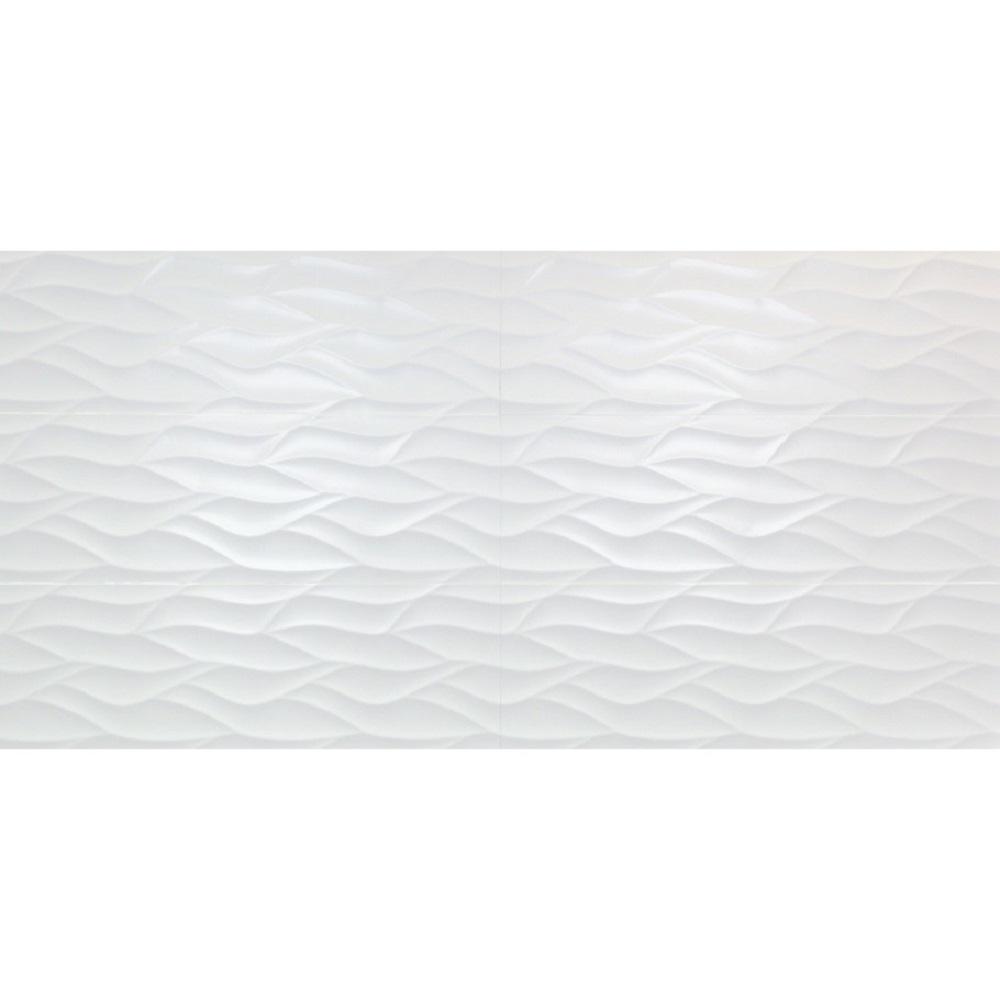 Ivy Hill Tile Ripple White Wavy 12 in. x 36 in. 10mm Matte Ceramic Wall