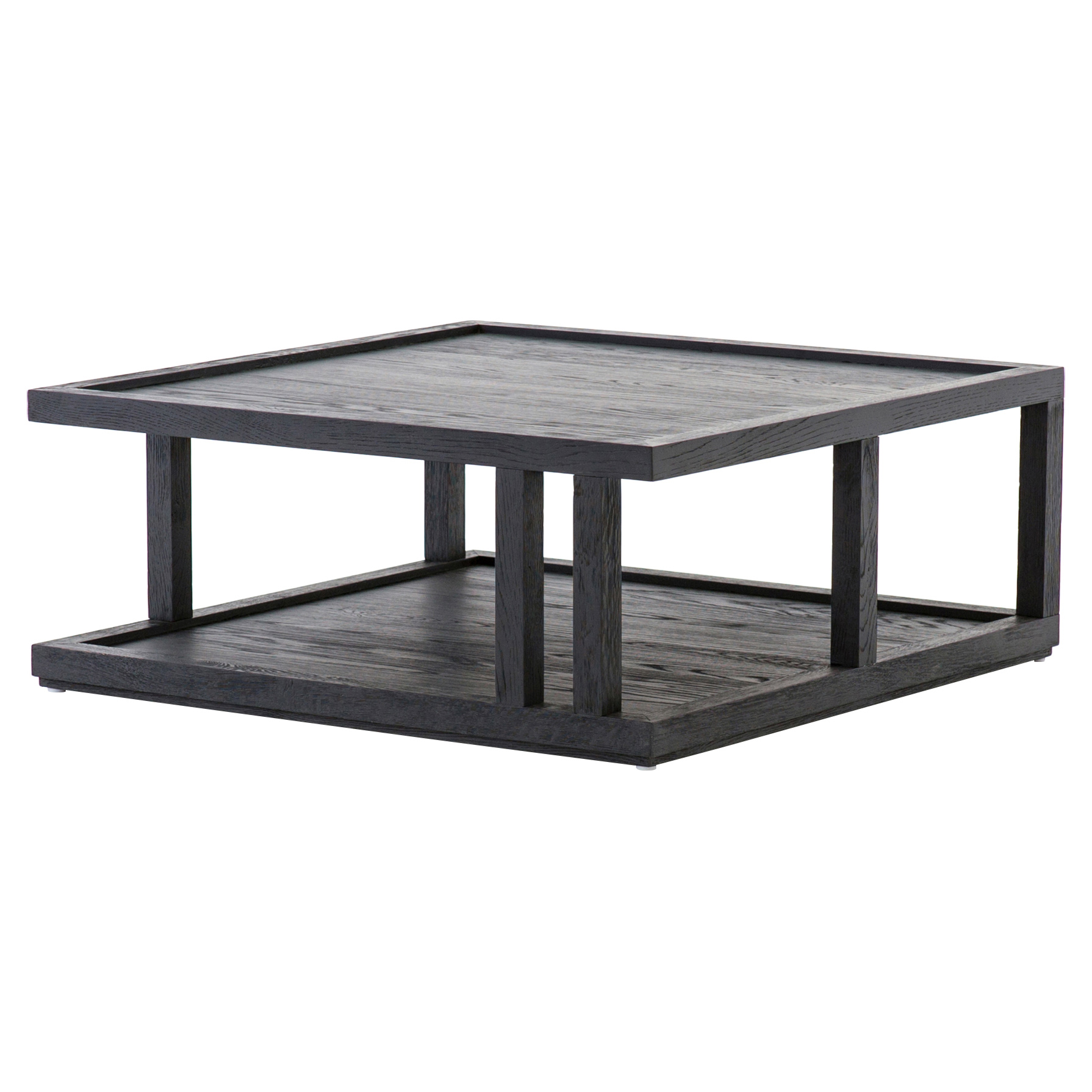 Cally Modern Classic Black Oak Square Coffee Table Kathy Kuo Home