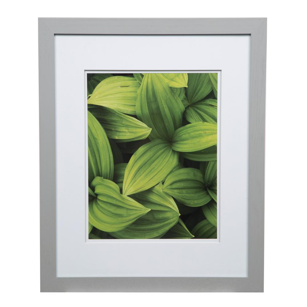 Gallery 11 in. x 14 in. Gray Double Mat Picture Frame, Grey Home