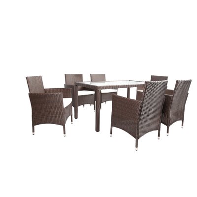 bridgette outdoor complete 7 piece dining set with cushions