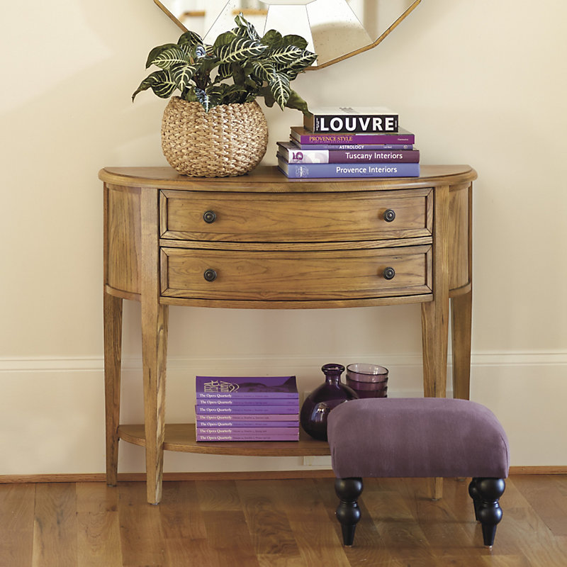 Ballard Designs Newport Demilune Table with Shelf Ballard Designs