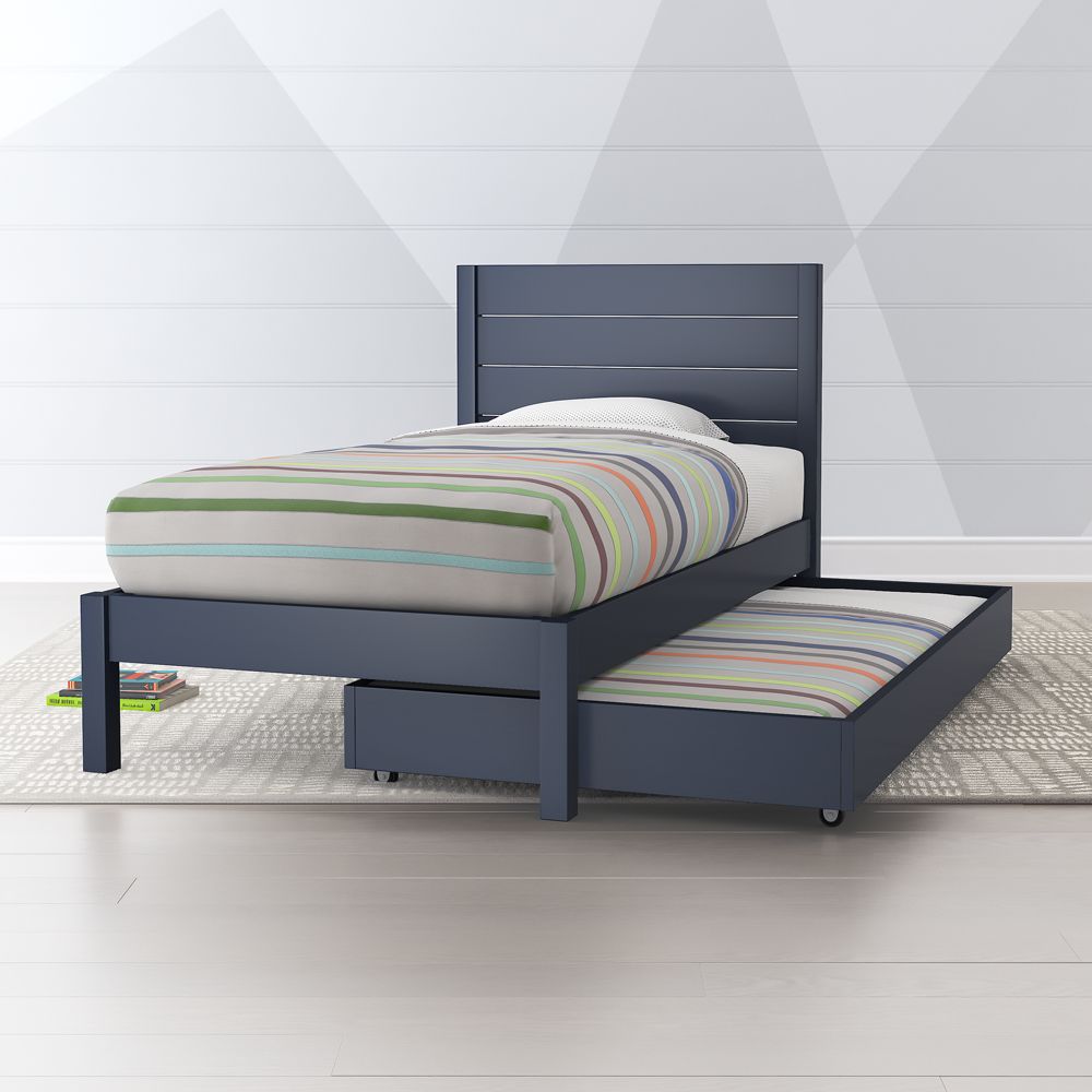 Parke Navy Blue Trundle Bed Crate and Barrel Havenly