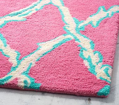 Lilly Pulitzer Deep Dive Trellis Rug 8x10 Pink Pottery Barn Kids Havenly