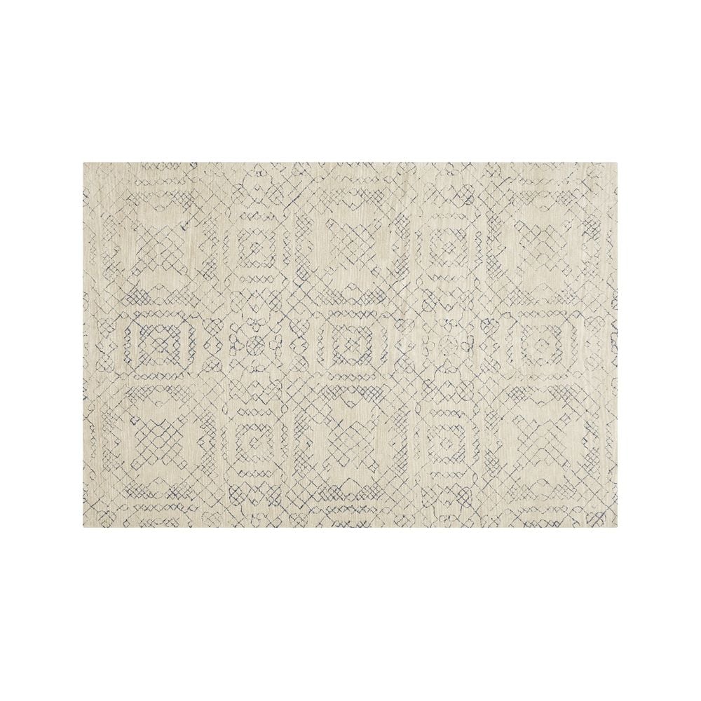 Azulejo Neutral Moroccan Style Area Rug 6'x9' Crate and Barrel Havenly