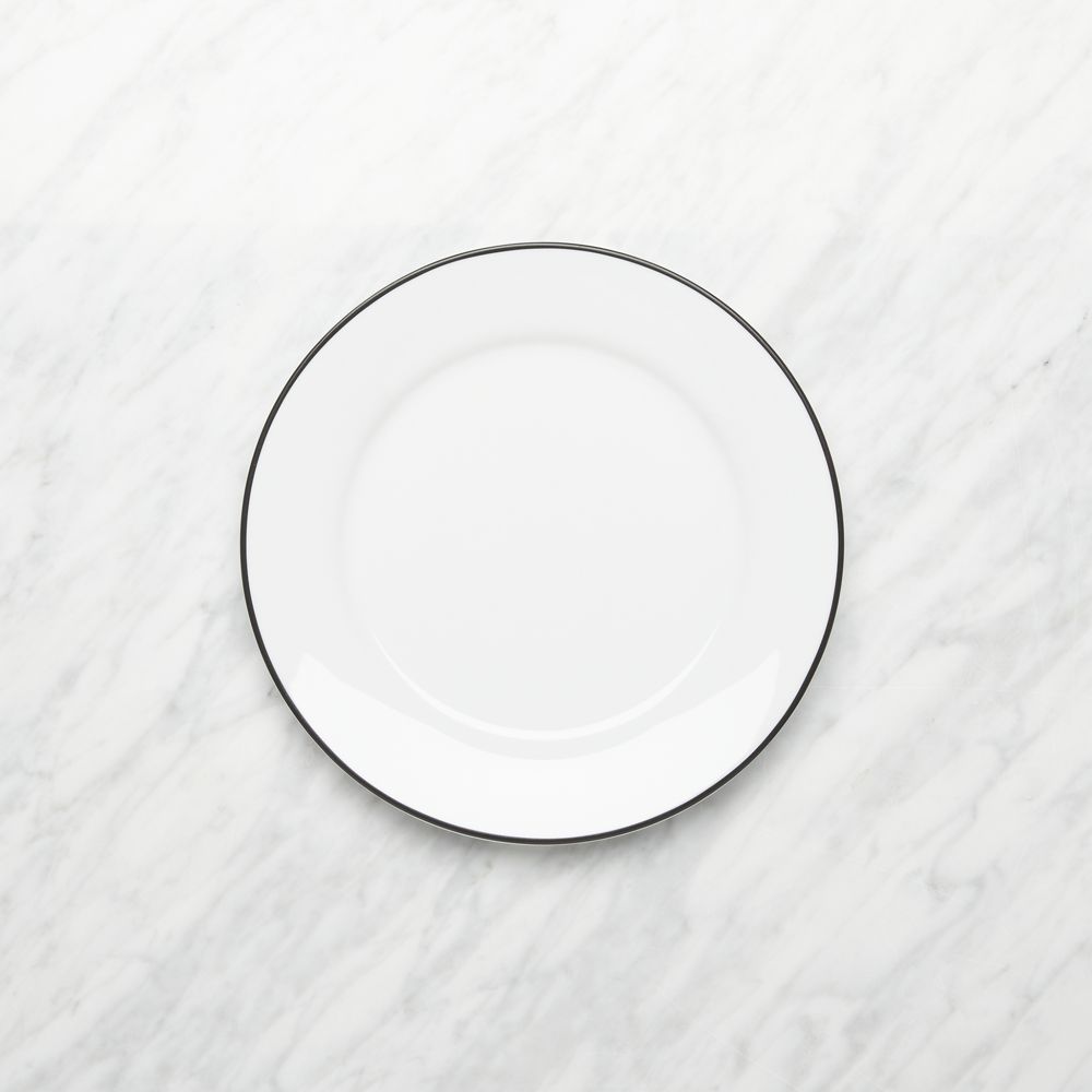 Aspen Rimmed Black Band Salad Plate Crate and Barrel Havenly