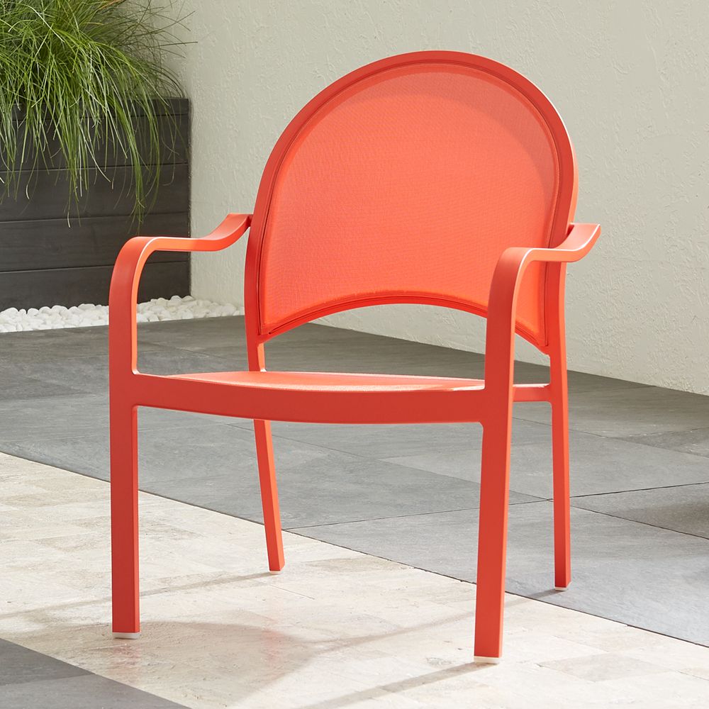 Lanai Orange Mesh Lounge Chair