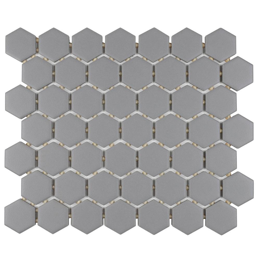 Daltile Restore Matte Dove Gray Hexagon 10 in. x 12 in. x 6.35 mm
