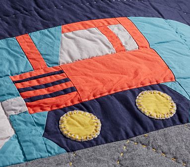 pottery barn construction bedding