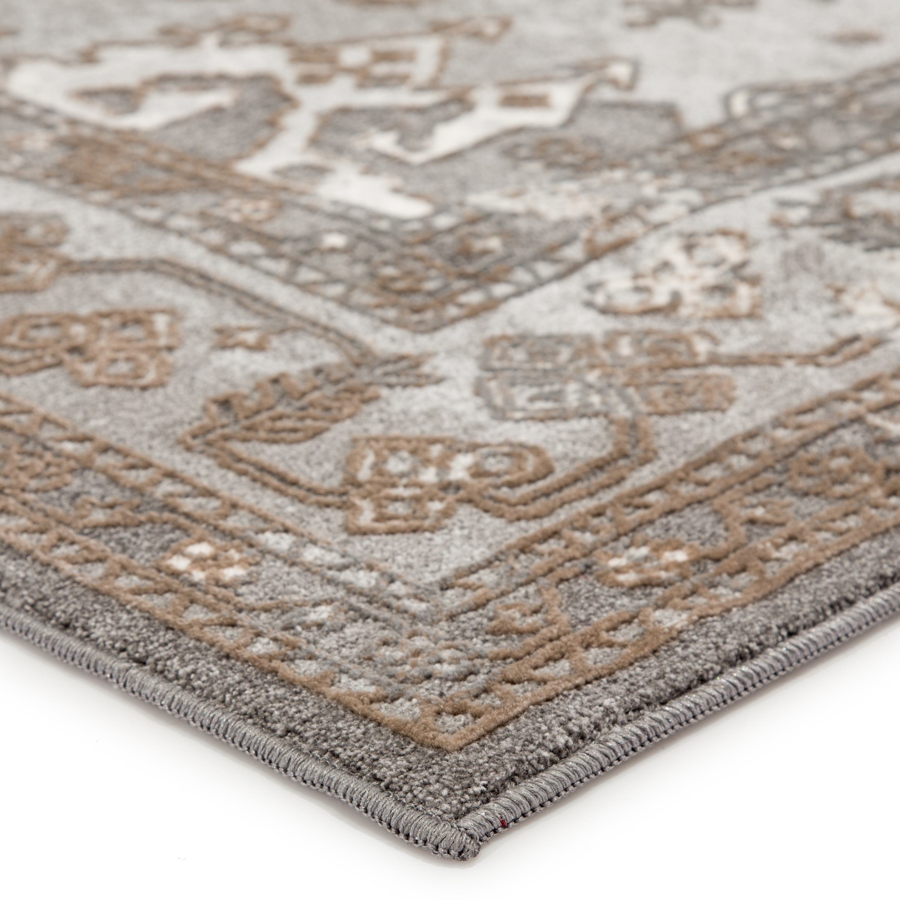 Walsh Medallion Gray/ Tan Runner Rug (2'6"X8') Collective Weavers