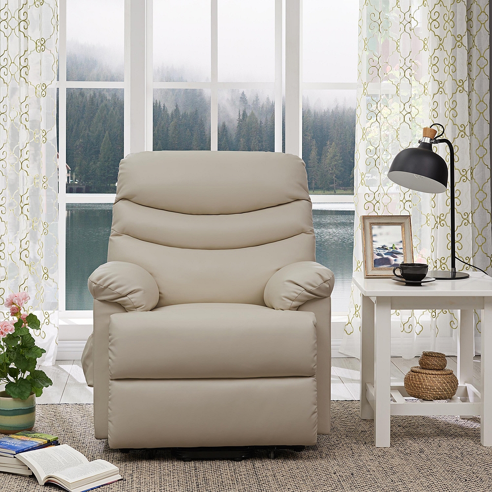 ProLounger Cream Renu Leather Power Lift Recliner Chair Style 70A28