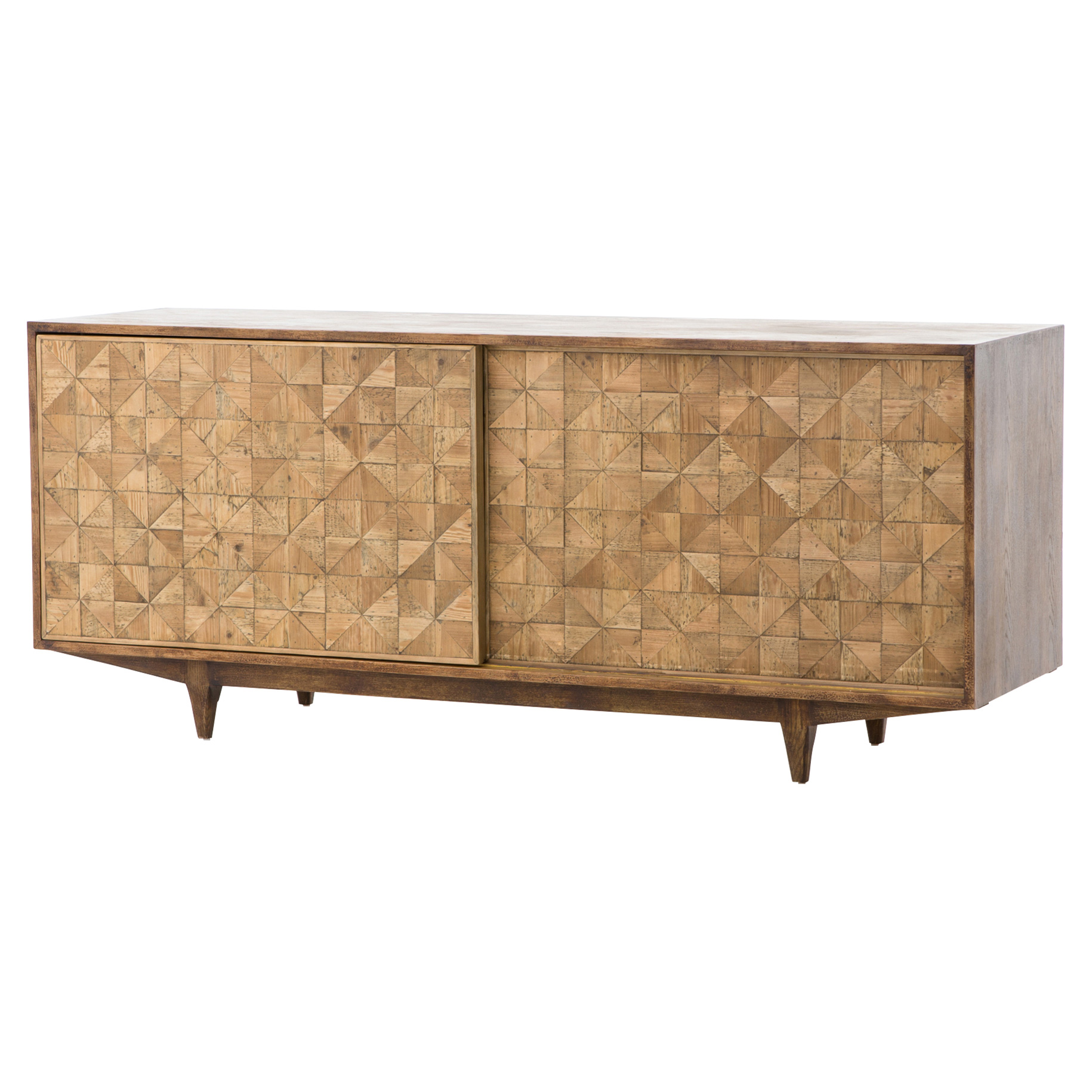 Peggy Mid Century Golden Brown Parquet Retro Wooden Sideboard Kathy